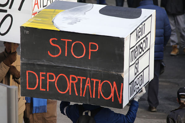 Anti-deportation demonstrator