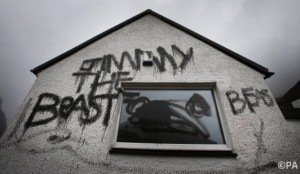 Graffiti on Jimmy Savile's cottage
