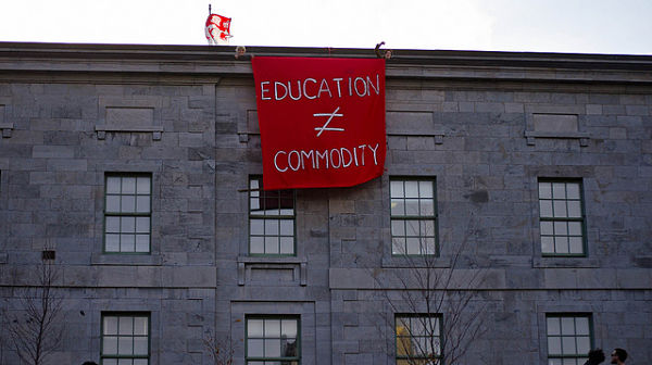 education is not commodity sign