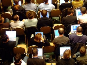 Open computers at conference