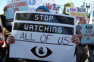 Stop watching me protest