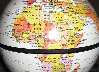 African on globe