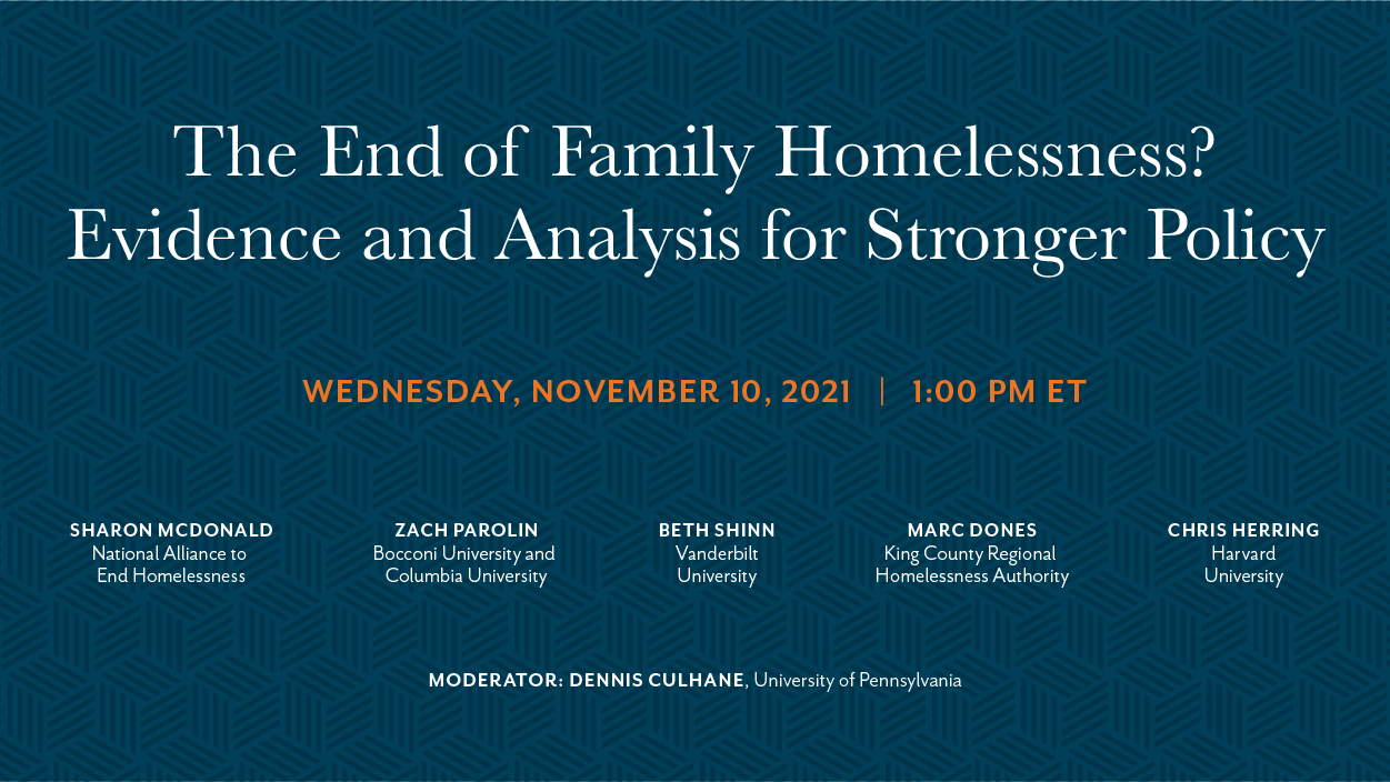 Webinar: The End of Family Homelessness? Evidence and Analysis for Stronger Policy