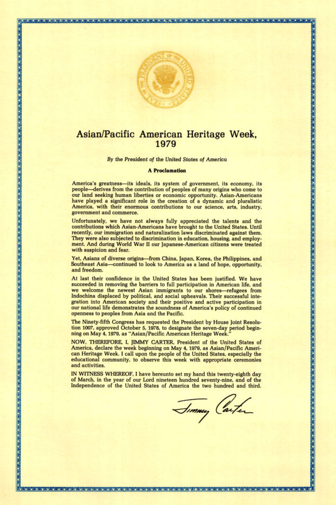 Image of Proclamation 4650, signed by Jimmy Carter.