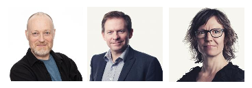 Headshots of authors Morten Knudsen, Magnus Larsson, and Mette Mogensen.