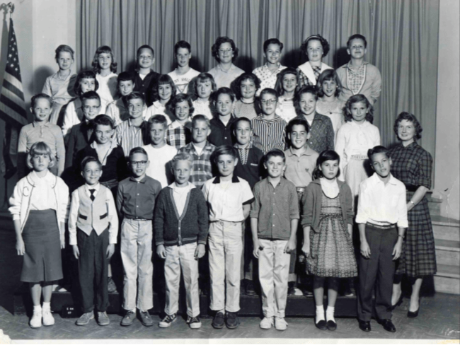 Group photo of 1950s students