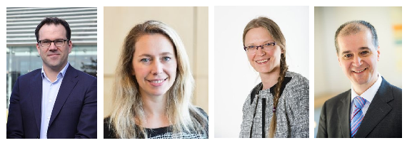 Professional headshots of Benjamin Fath, Antje Fiedler, Noemi Sinkovics, and Rudolf R Sinkovics.