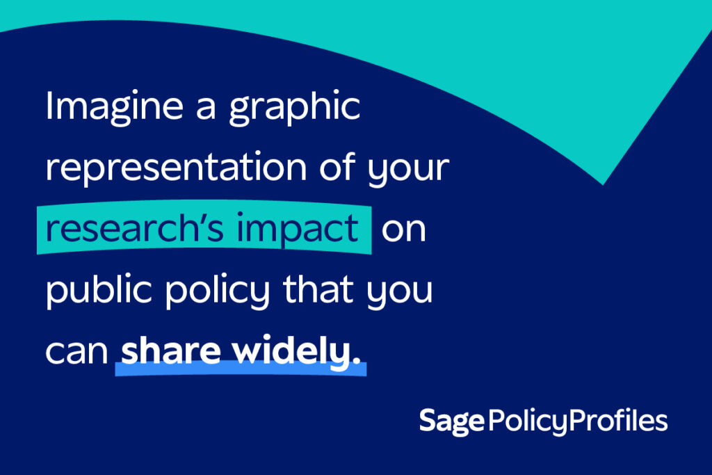 Imagine a graphic representation of your research's impact on public policy that you could share widely: Sage Policy Profiles