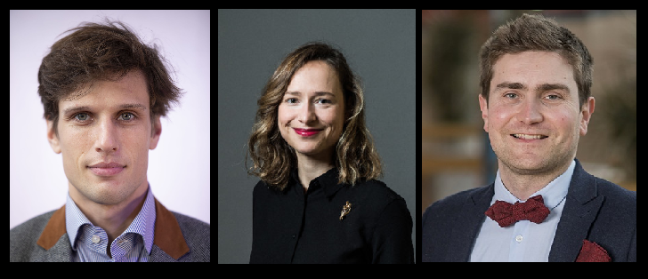 Headshots of Guillaume Carton, Julia Parigot, and Thomas Roulet.