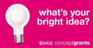 Lightbulb graphic pointing to SAGE Concept grants
