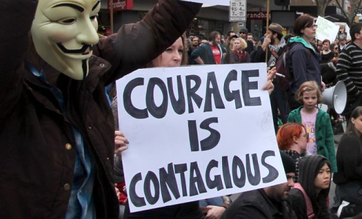 Courage is contagious sign