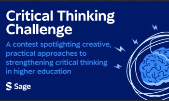 Picture of brain emanating thoughts with words: Critical thinking challenge- a contest spotlighting creative practical approaches to strengthening critical thinking in higher education