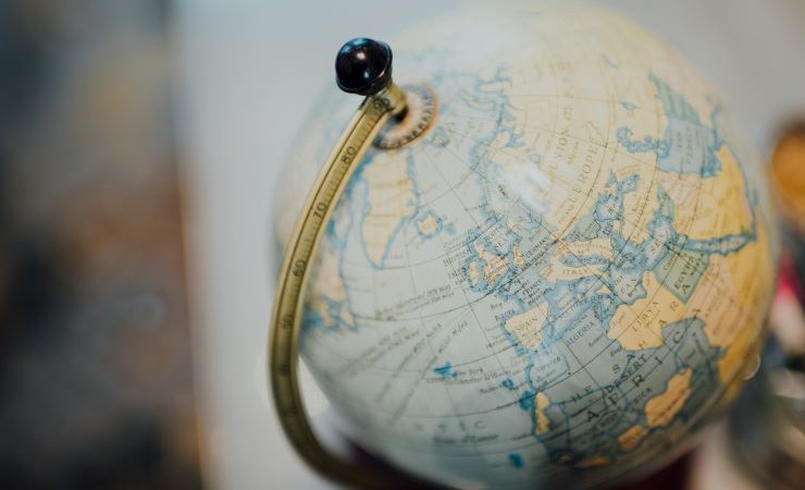 Close-up image of a globe.