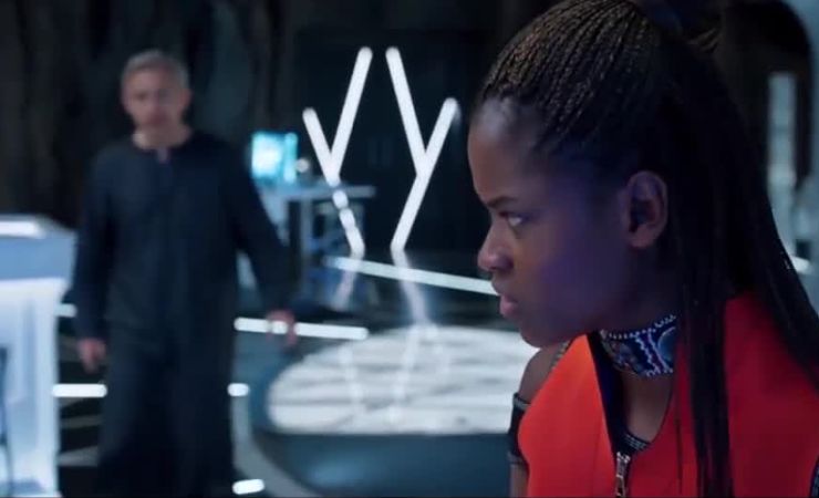 Shuri and Everett Ross in Wakanda lab