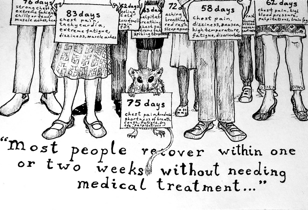 Various COVID patients with signs showing length of their symptoms