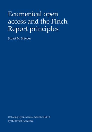 Stuart M. Shieber discusses ecumenical open access and the Finch report principles