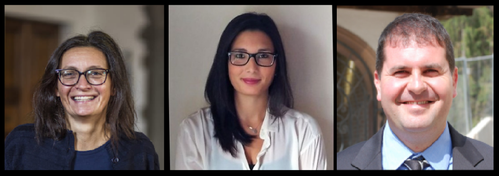 Headshots of Elisa Giuliani, Federica Nieri, and Andrea Vezzulli.