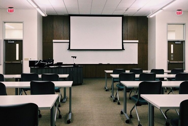 Empty university classroom