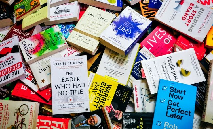 Photo of various entrepreneurship books.