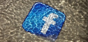 Facebook logo under water
