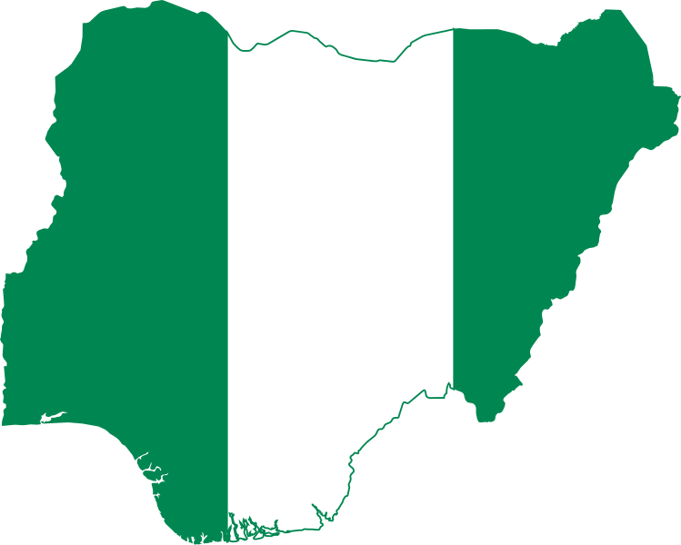 Nigerian flag shaped like outline of Nigeria's borders