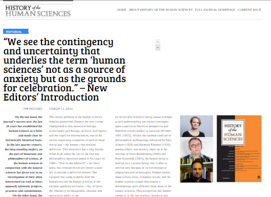 New Site Wraps Arms Around Interdiscipline of ‘Human Sciences’