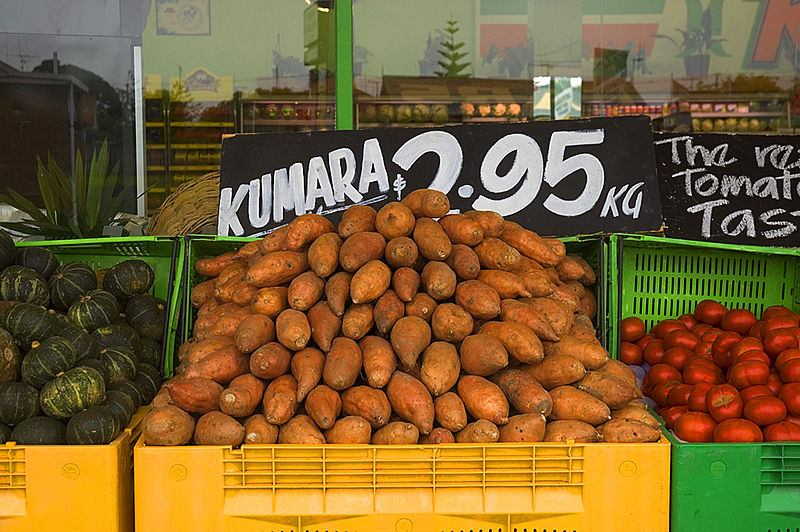 Kumara on sale in New Zealand