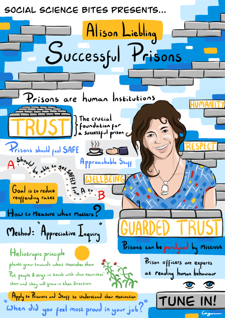 Illustration of Social Science Bites episode Alison Liebling on Successful Prisons