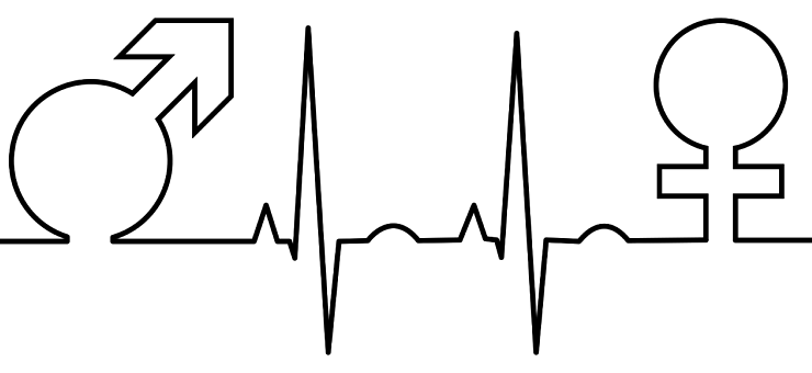 male and female symbols as part of EKG readout
