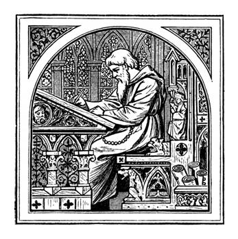 clipart medieval scribe