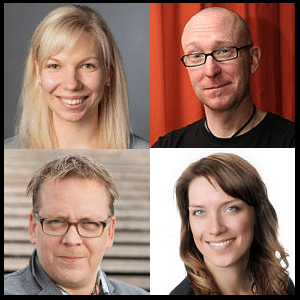 headshots of Laura Niemi, Pekka Stenholm, Henri Hakala and Jenni Kantola