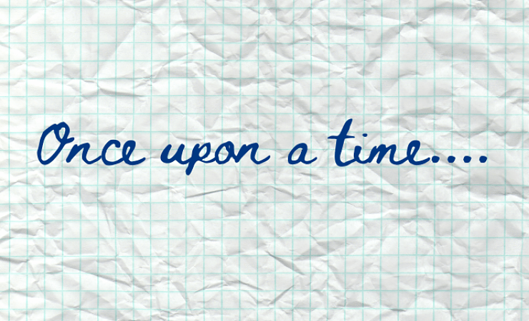 Once upon a time written on graph paper