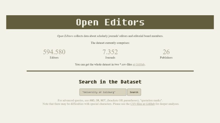 Editormetrics – We’ve Created a FAIR Dataset of Journal Editors to Benefit Researchers