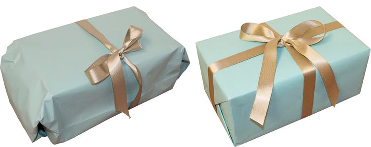 Pair of wrapped gifts