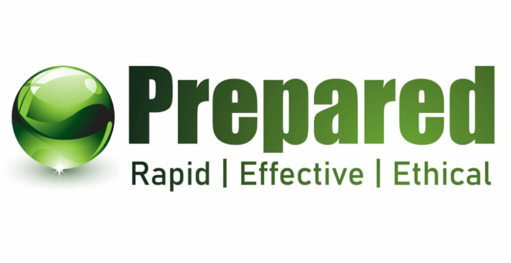 logo for 'prepared' with words rapid, effective, ethical below