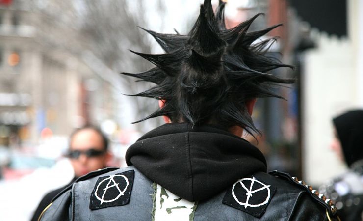 Punk rocker seen from behind