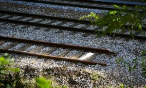 One seat of railroad tracks comes to an abrupt end