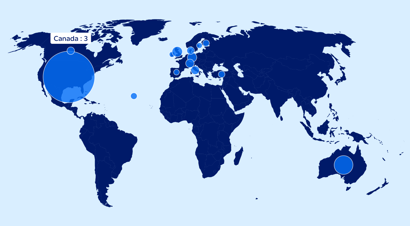 Map view of results in Sage Policy Profiles