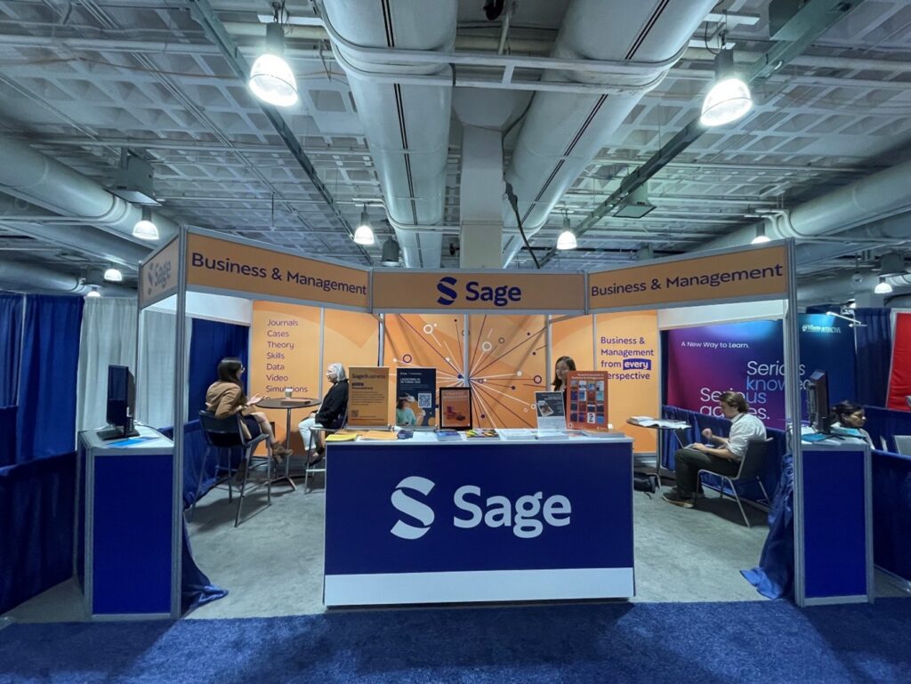 View of sage Business & Management booth at AOM conference