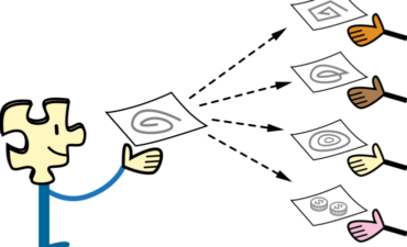 cartoon showing sharing