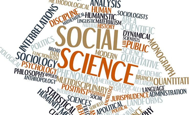 word cloud of various social science terms