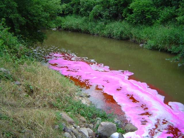 Rover with contaminants dyed red