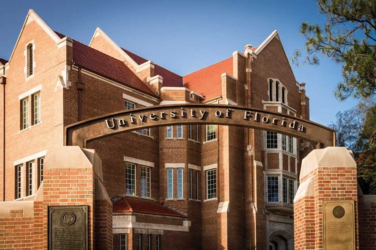 brick arch at entrance to University of Florida