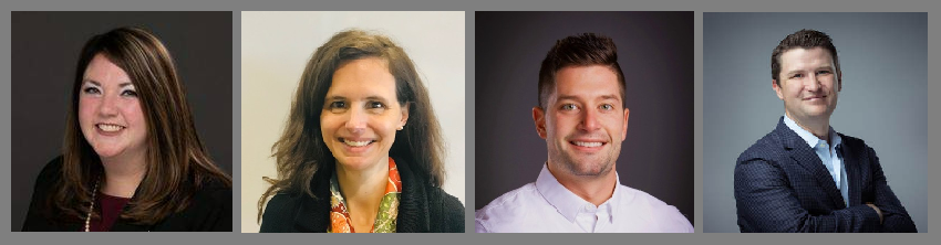 Headshots of authors Valerie Good, Amy Greiner Fehl, Alexander C. LaBrecque, and Clay Voorhees