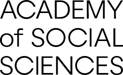 Sans serif text treatment for logo of Academy of Social Sciences