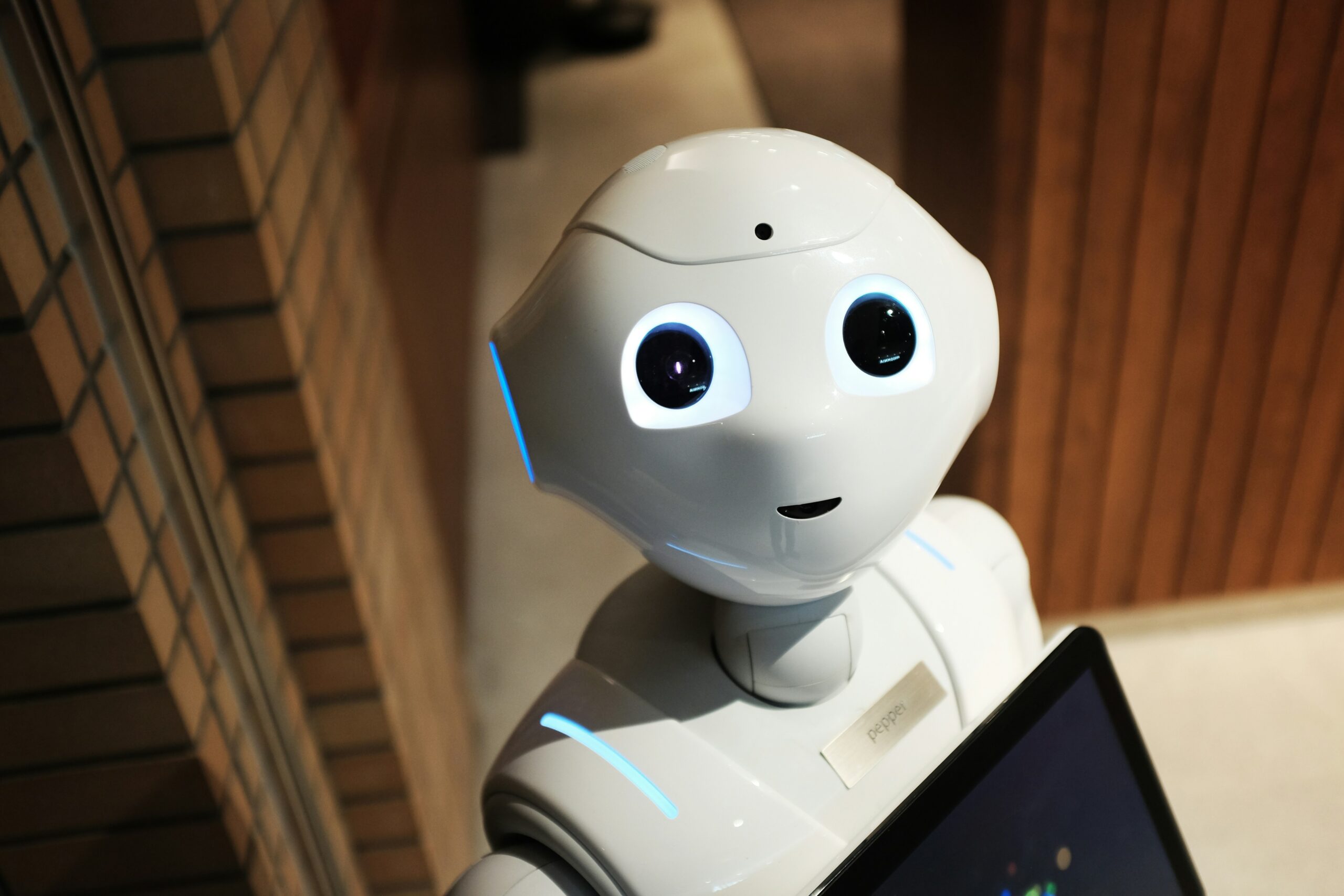 Android with a curious expression.