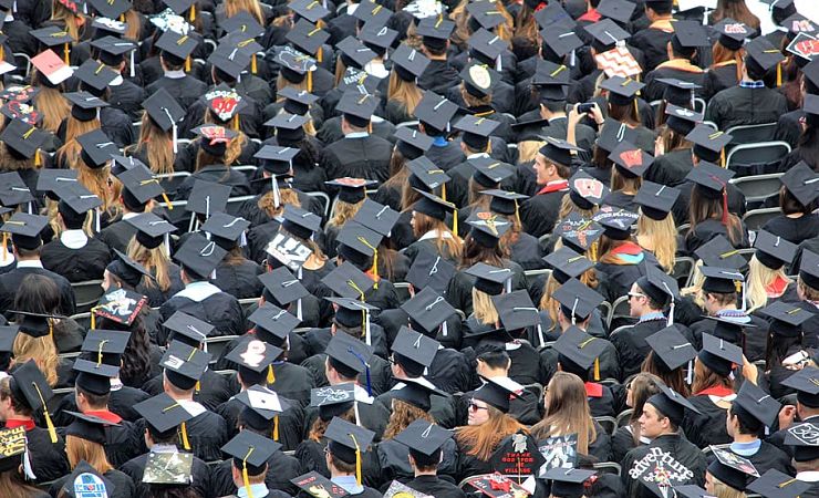 massed commencement graduates