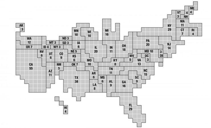 Electoral map of US