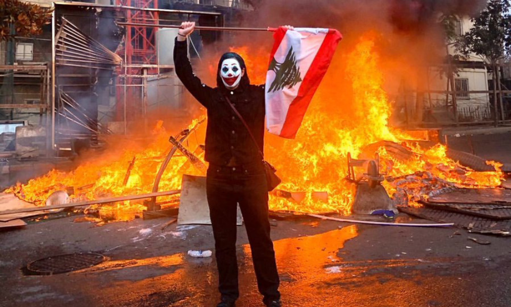 Joker protester in Lebanon riots