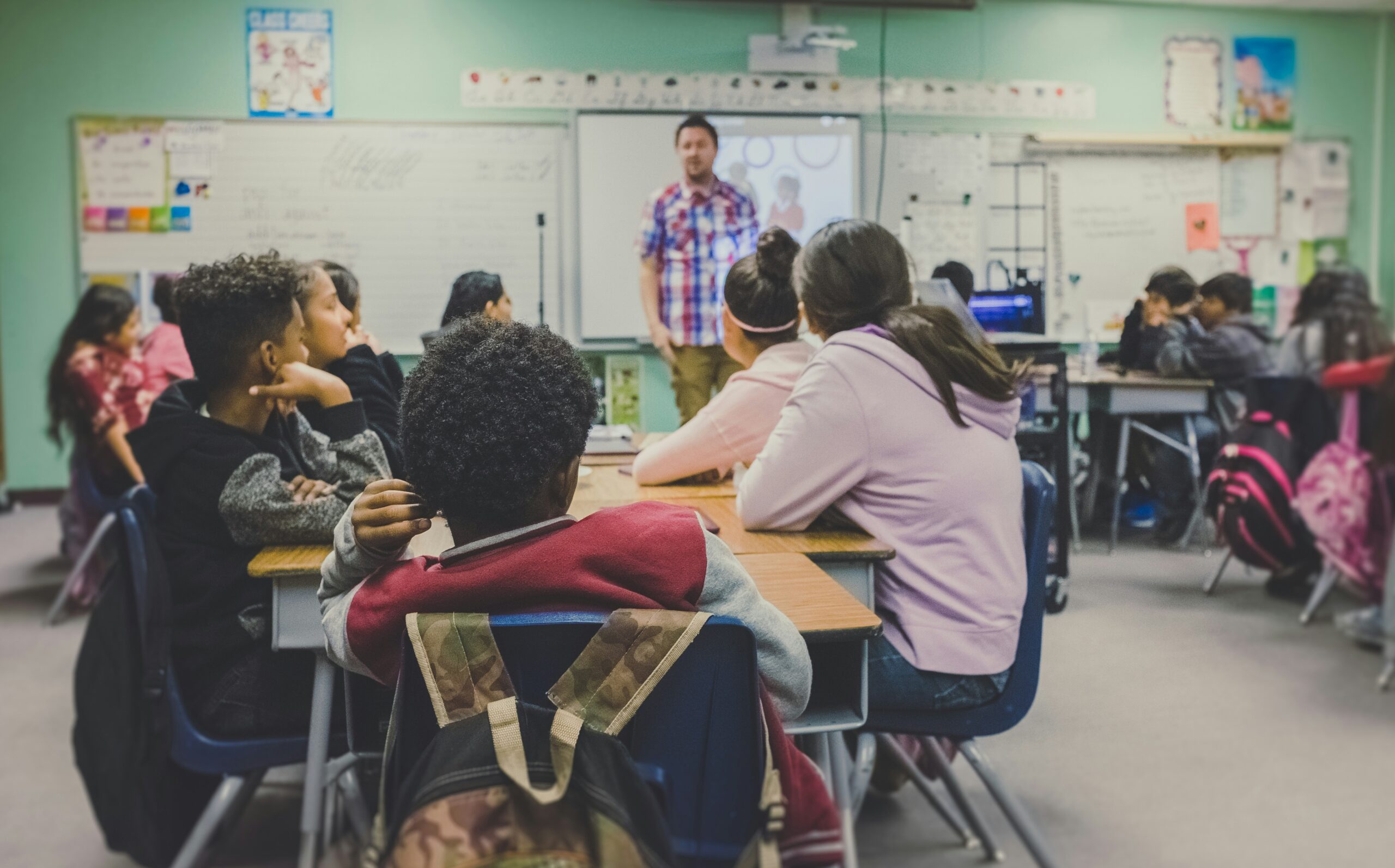 Students learning in the classroom.